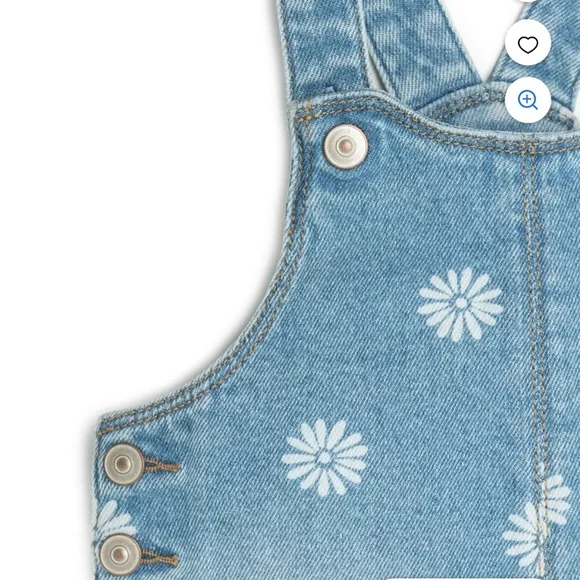 Denim Blue Kids Overalls with Floral Print - Picture 7 of 8